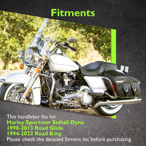 Harley Road Glide Road King Sportster Softail Dyna 12" APE Hanger Bar - Sharp Handlebar - Mofun - 90101551