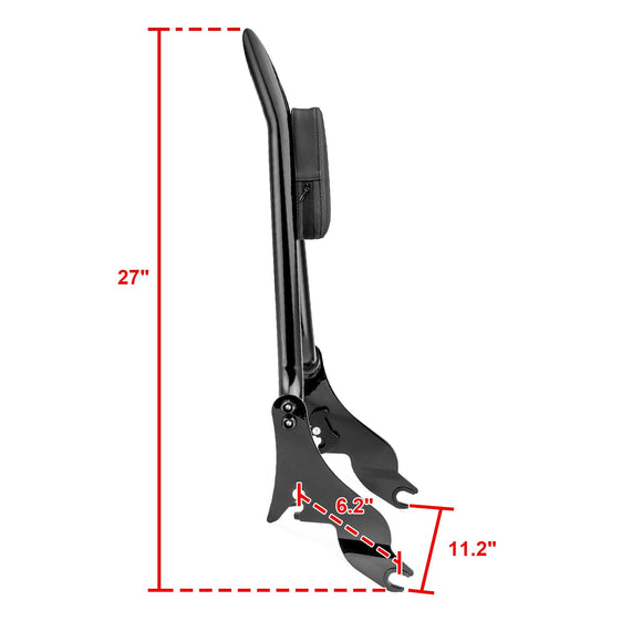 Harley Touring Road King Road Glide Fat Bar 1.3" Quick Detachable Passenger Backrest Sissy Bar - Mofun - 90302098