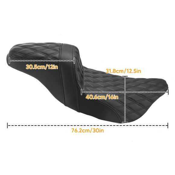 Two Up Driver&Passenger Seat 2 - Up Seat for 2008 - 2023 Harley Touring Models | Black Double Stitching - Mofun - 90304008