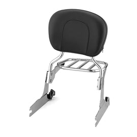 2006+ Harley Davidson Softail FLSTF 200mm Rear Fender Upright Detachable Sissy bar Backrest Pad Rack Kit - Mofun - 90302041