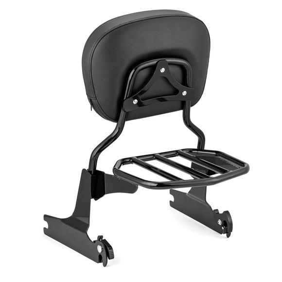 2006+ Harley Davidson Softail FLSTF 200mm Rear Fender Upright Detachable Sissy bar Backrest Pad Rack Kit - Mofun - 90302042