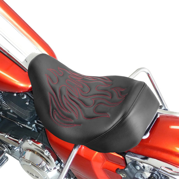 2008 - 2024 Harley Touring FLHR FLHX FLTRX Red Flame Solo Driver Seat - Mofun - 90305002