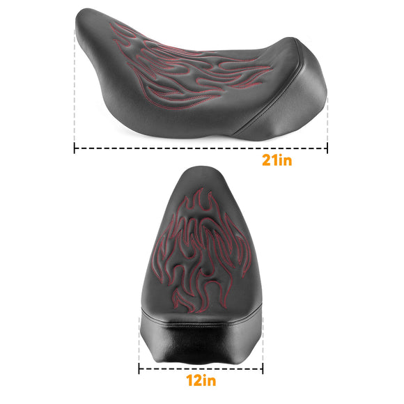 2008 - 2024 Harley Touring FLHR FLHX FLTRX Red Flame Solo Driver Seat - Mofun - 90305002