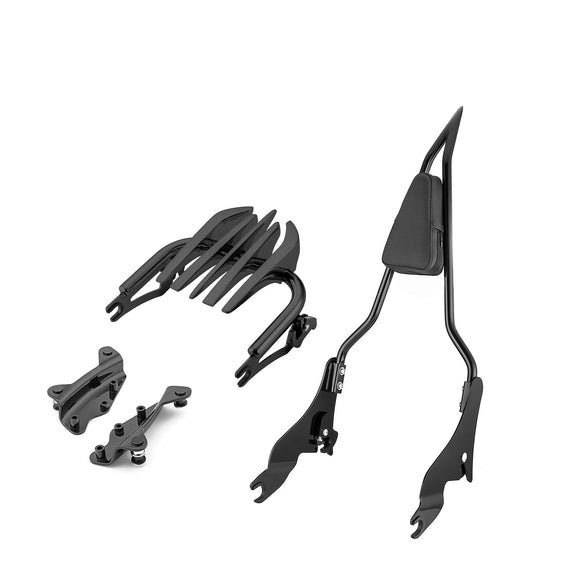 2009 - 2013 Harley Touring 0.63" Tiny Tube Passenger Backrest Sissy Bar&Docking Hardware Kit - Mofun - 90303002+90302100+90205091