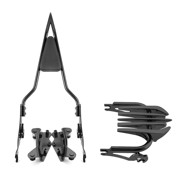 2009 - 2013 Harley Touring 0.63" Tiny Tube Passenger Backrest Sissy Bar&Docking Hardware Kit - Mofun - 90303002+90302100+90205091