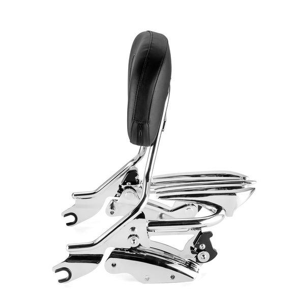 2009 - 2013 Harley Touring FLHR FLHRC FLHT FLHX FLTR Passenger Backrest Sissy Bar&Luggage Rack&Docking Kit - Mofun - 90303001+90302002+90205090