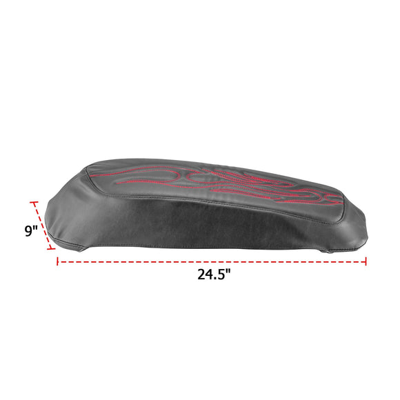 2014 - 2024 harley Touring Red Flame Microfiber Leather Saddlebag Lid Covers - Mofun - 90209009