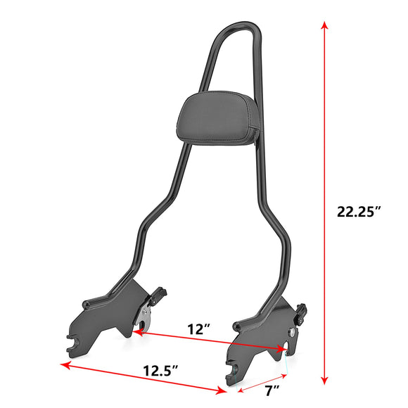 2018+ Harley FXLR FLSB One - Piece Detach 20" Tall Sissy Bar Backrest w/ Pad - Mofun - 90302028