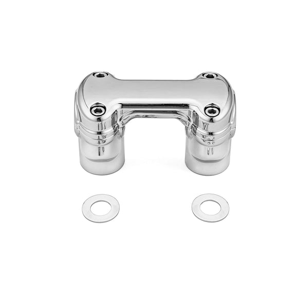 Harley Dyna Fat Bob Street Bob Tri - Chrome 2" Lift Handlebar Risers Top Cover - Mofun - 90103221