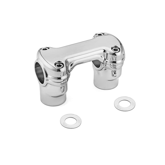 Harley Dyna Fat Bob Street Bob Tri - Chrome 2" Lift Handlebar Risers Top Cover - Mofun - 90103221