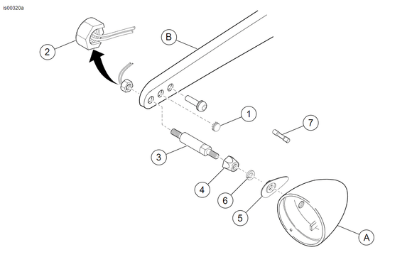 Harley Softail Fat Boy Springer FXST Rear Turn Signal Light Relocation Mount - Mofun - 90620007