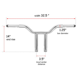 Harley SOFTAIL SLIM FLSL FXDR 114 FXDRS 1 - 1/4" Bar Handlebar - Mofun - HD169 - A - 14 - E