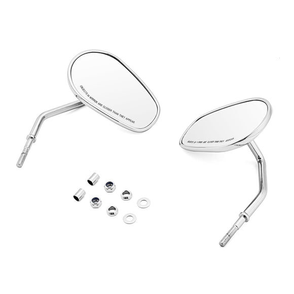 Motorcycle Harley Sportster 1000 883 XL Softail 8mm 360 Adjust Long Stem Rear View Side Tapered Mirrors - Mofun - 90106007