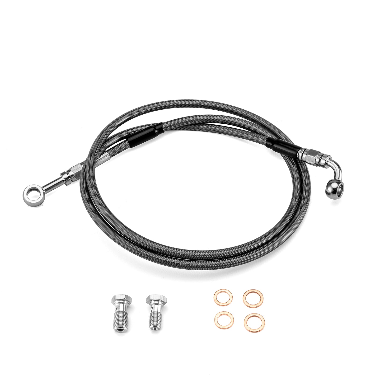 Buy black 2012-2016 Harley Dyna Switchback / Wide Glide 52&quot; Non-ABS Hydraulic Front Brake Line Kit for 10&quot;-12&quot; Handlebar