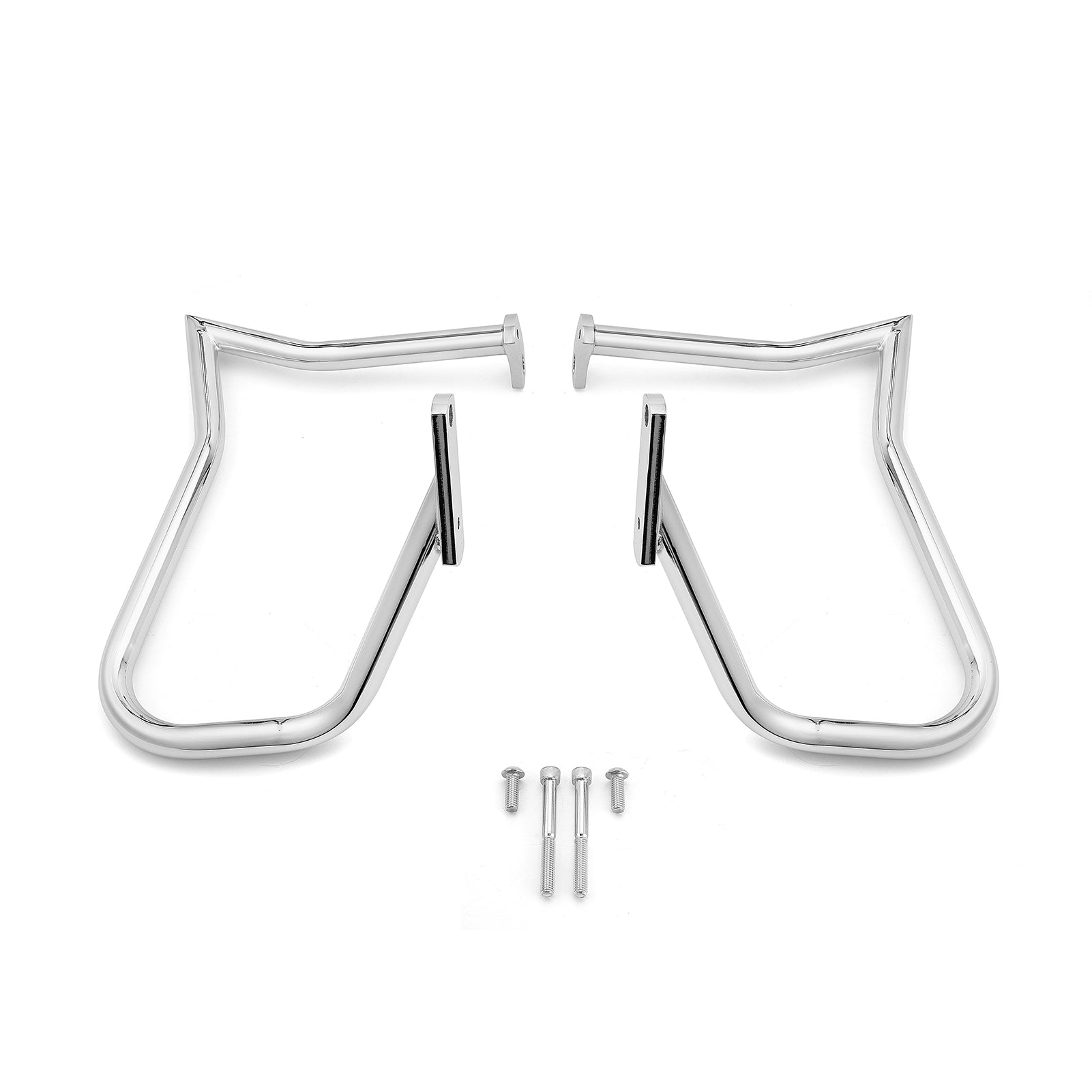 Chrome SaddleBag Rear Engine Guard Crash Bar Fits 2005-2017 Harley Dav ...