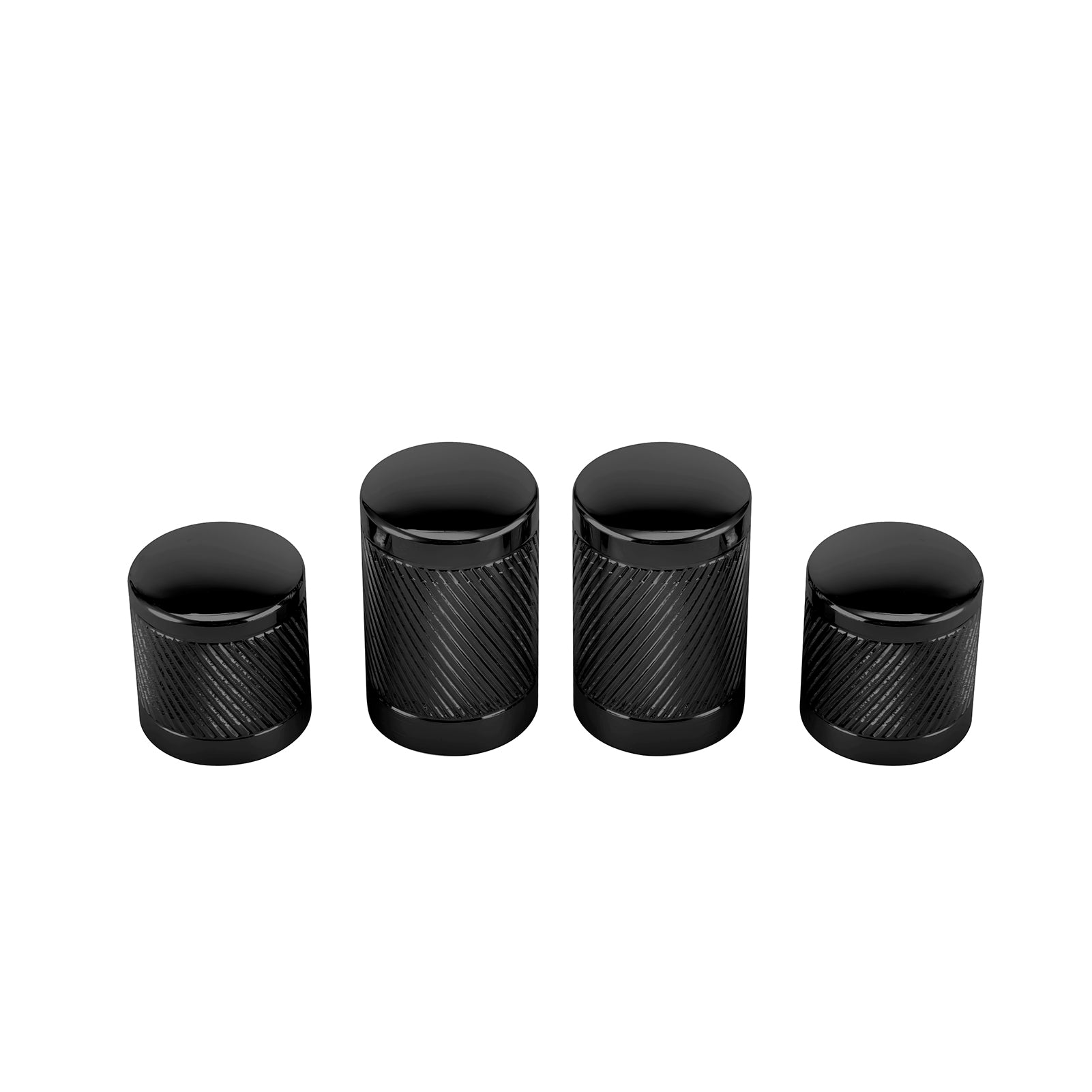 1994-2024 Harley Davidson Touring Gloss Black Knurling of Beveled Cuts Docking Hardware Covers