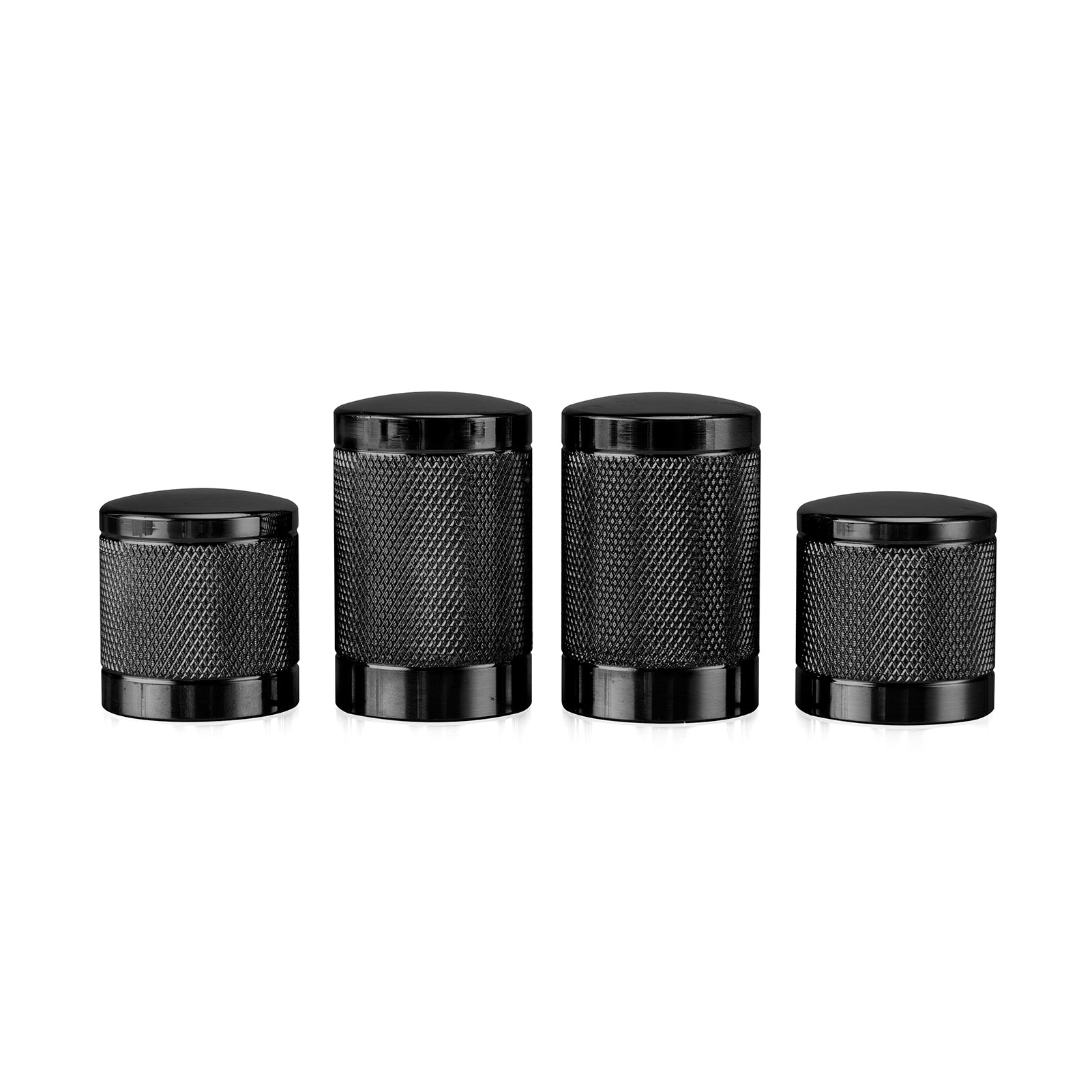 1994-2024 Harley Touring Softail Dyna Steel Gloss Black Knurled Docking Hardware Covers