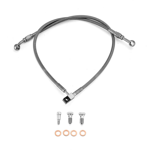 Stainless Steel Hydraulic Front ABS Lower Brake Line Kit for 2011 - 2017 Harley Softail Fat Boy/Heritage Classic/Deluxe EFI - Mofun - 90110321