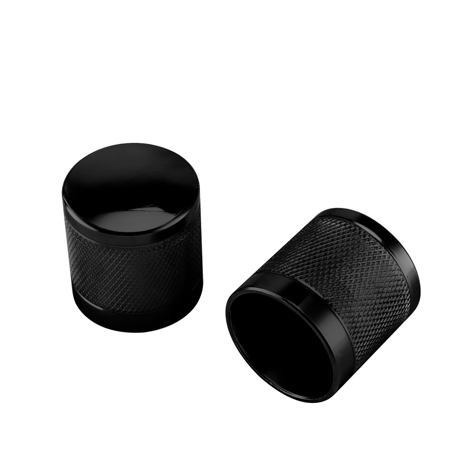 1994-2024 Harley Touring Softail Dyna 2Pcs Black Knurled Short Docking Hardware Covers