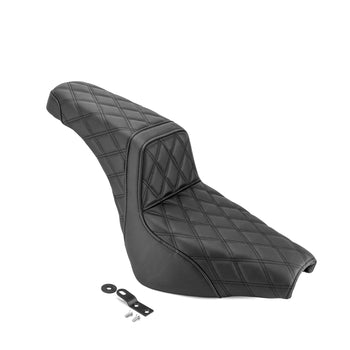 One Piece Driver & Passenger Two Up Seat Black Double Stitching for 2018 - 2024 Harley Softail Street Bob/Heritage Classic - Mofun - 90304006