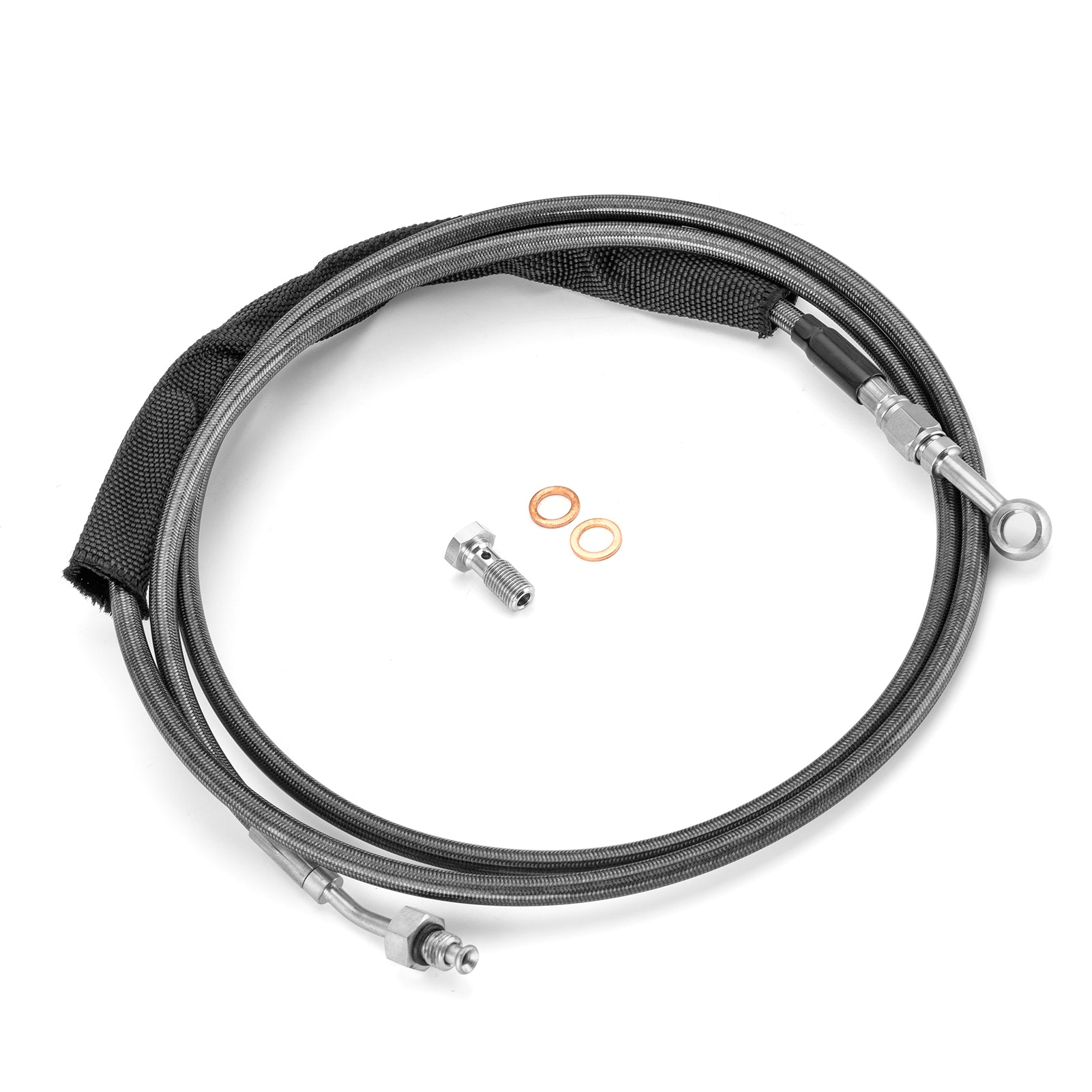 76" Extended Length Stainless Steel Hydraulic Clutch Cable for 2017-2020 Harley Road King/Street Glide/Road Glide and 2017 Softail Fat Boy S/Slim S (for 12"-14" Handlebar)