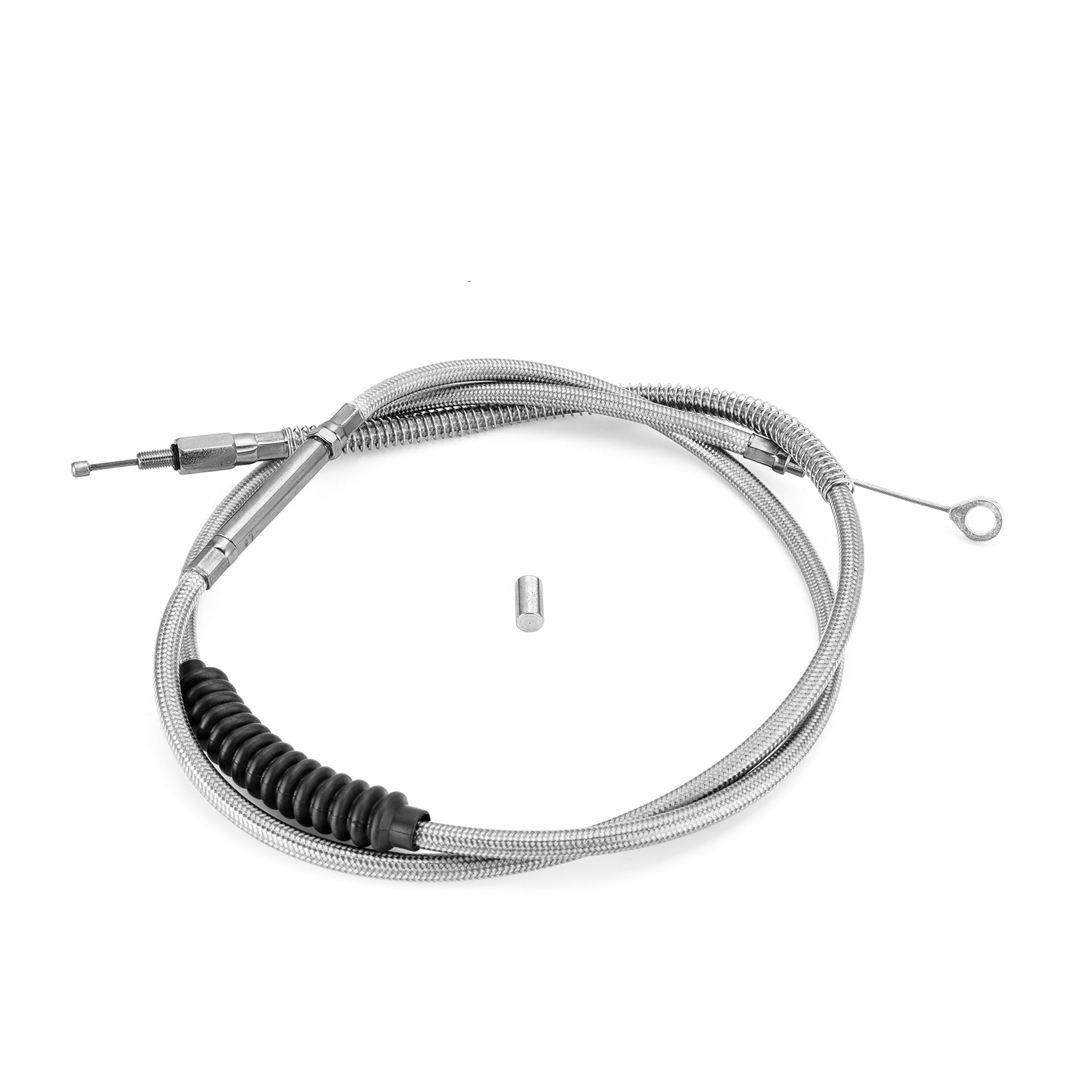 66 11/16" Extended Length Chrome Stainless Steel Clutch Cable fit 2006-2017 Harley Dyna Softail for 10" Handlebar