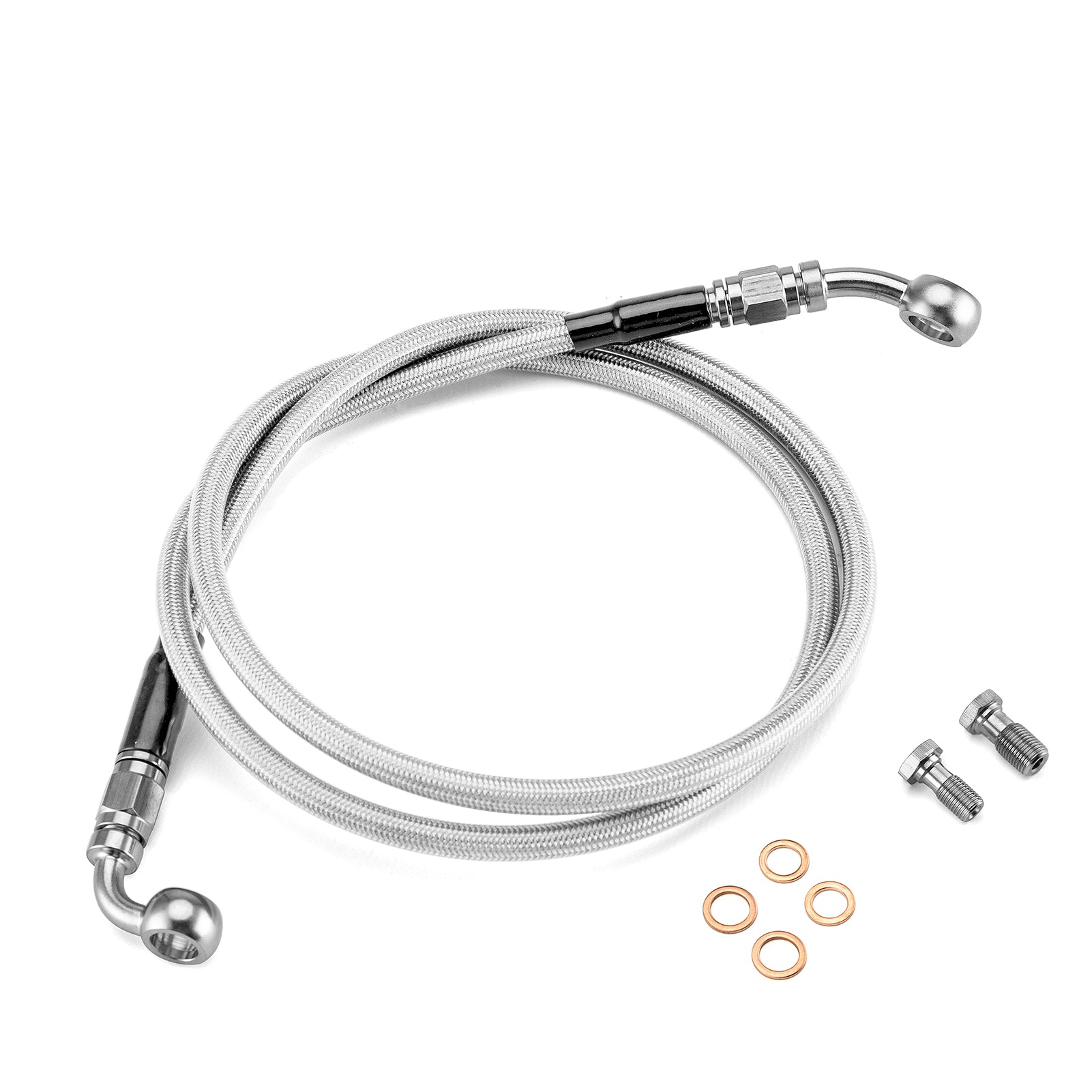 Harley Softail Deluxe / Rocker / Fat Boy 47" Extended Length Non-ABS Hydraulic Front Brake Line Kit for 16"-18" Handlebar