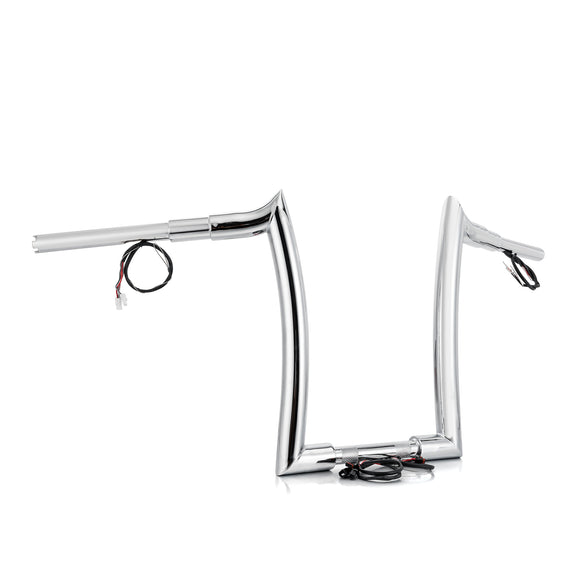 14" Pre-wired Horn Style Ape Bar Handlebar for Harley Softails/Dynas/Sportsters & Touring Road King