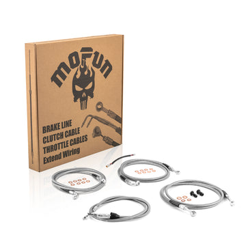 Throttle by Wire Extensions, Extended Length ABS Hydraulic Front Brake Line, Clutch Line Kit for 2021 - 2024 Harley Touring (for 16" - 18" Handlebar ABS) - Mofun - 90109011