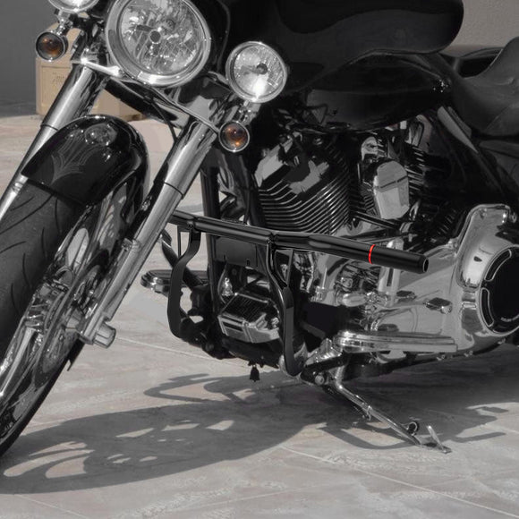 Gloss Black Front Highway Engine Guard Crash Bar for 2009 - 2013 Harley Davidson Road King/Street Glide/Road Glide - Mofun - 90201120