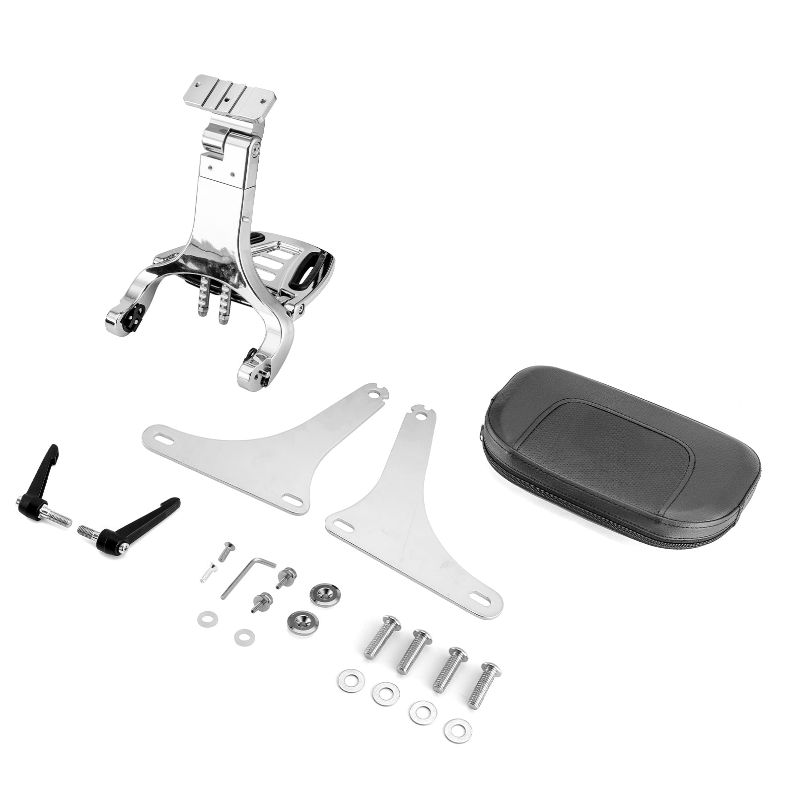 Harley Softail FLST FLSTC FLSTS FLSTSC Chrome Multi-Purpose Adjustable Backrest Kit