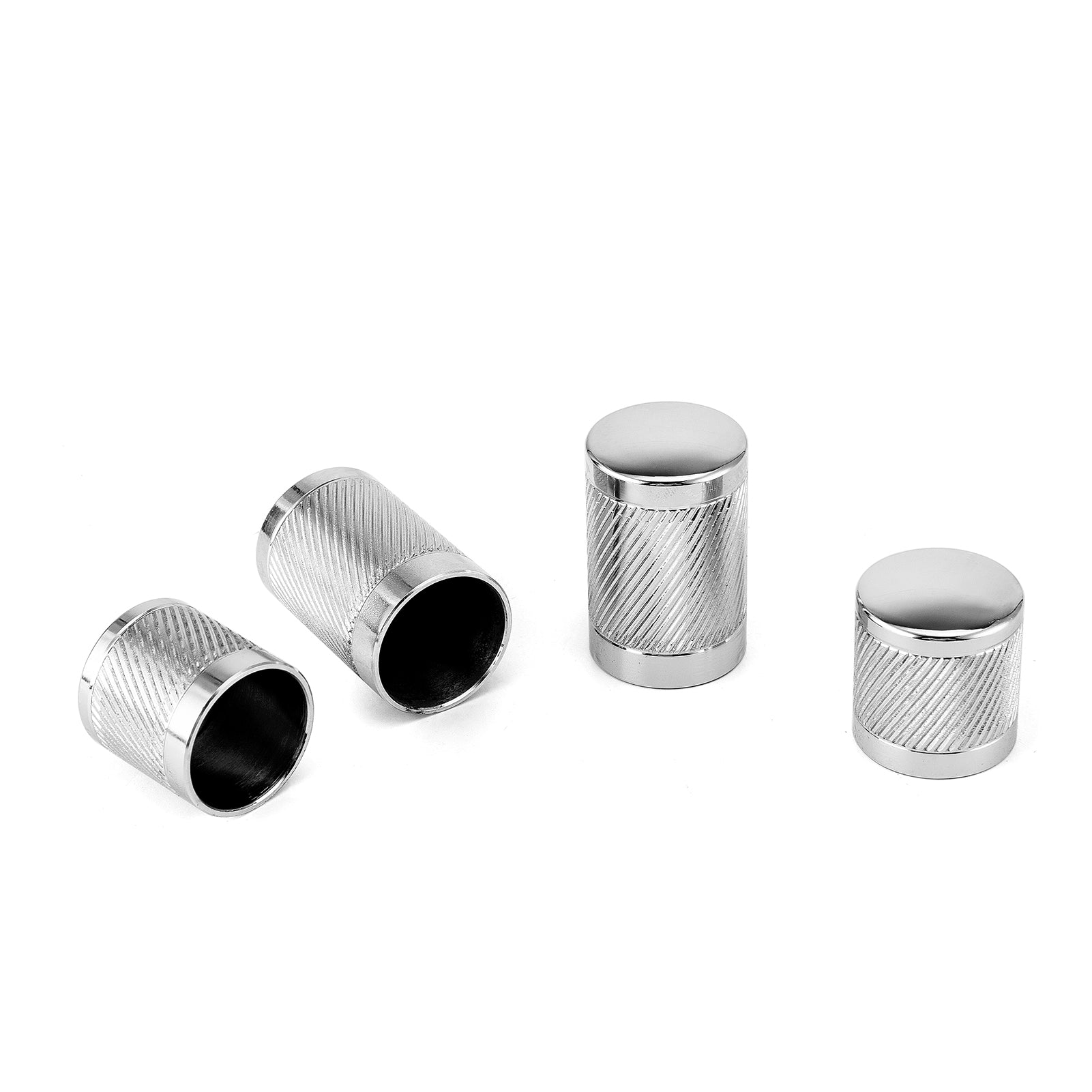 1994-2024 Harley Touring Softail Dyna Knurling of Beveled Cuts Chrome Docking Hardware Covers