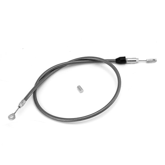 52" Extended Length Quick Connect Braided Stainless Steel Upper Clutch Cable for 2021 - 2023 Harley Touring Models - Mofun - 90112106