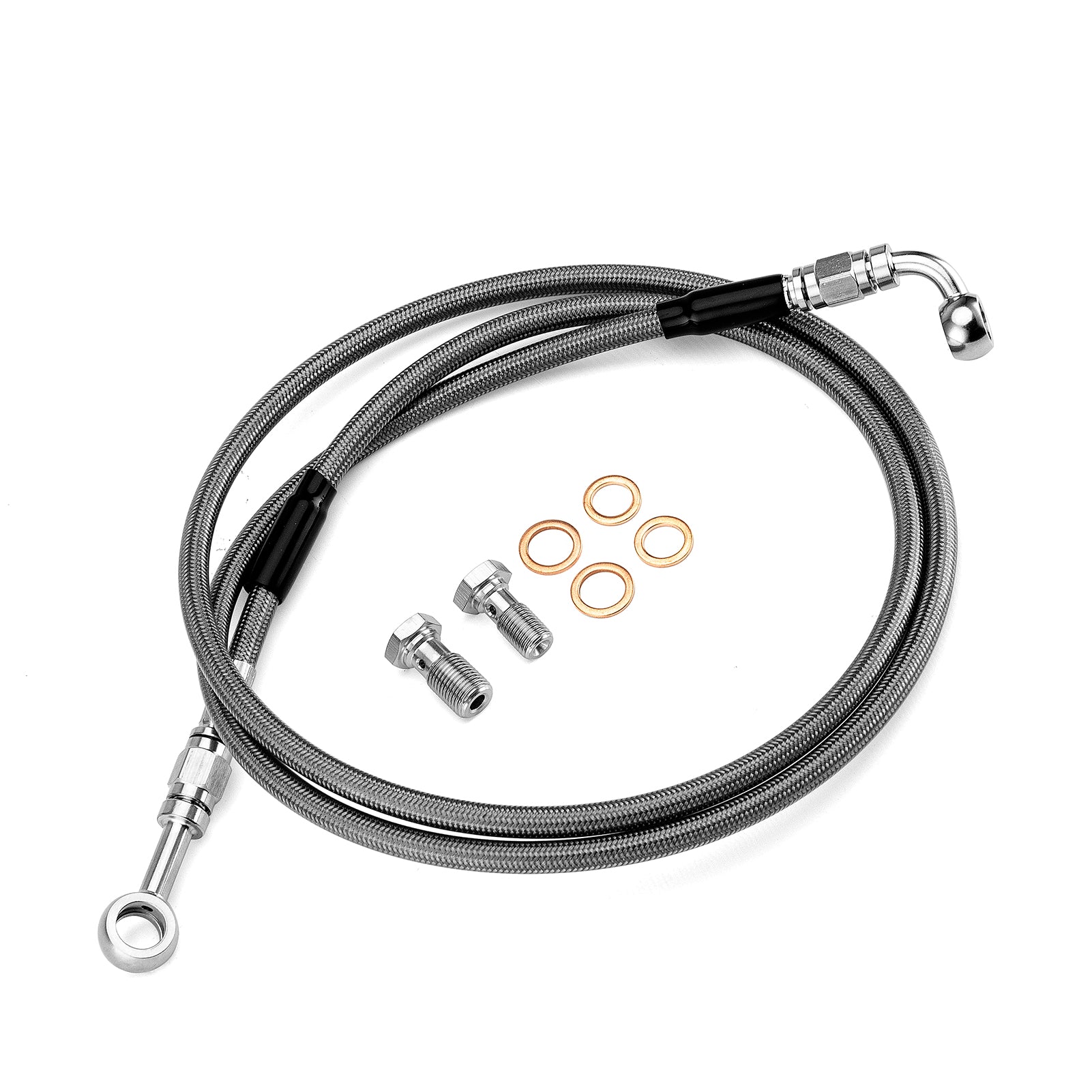 1996-2006 Harley Dyna Super Glide/Wide Glide/Low Ride 54" Extended Length Non-ABS Hydraulic Front Brake Line Kit for 12"-14" Handlebar