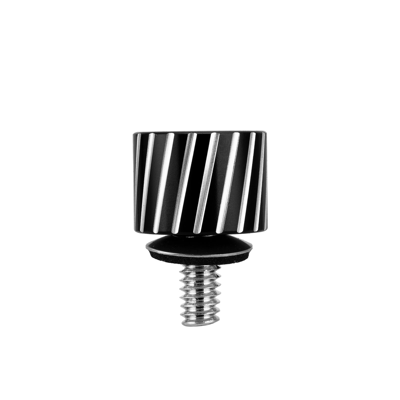 1986-2024 Harley Davidson CNC Beveled Cuts Billet Aluminum Oxidized Black Seat Bolt Mount Screw