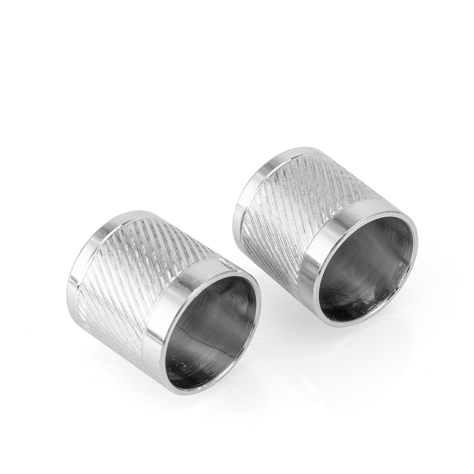 1994-2024 Harley Touring Softail Dyna 2Pcs Chrome Knurling of Beveled Cuts Short Docking Hardware Covers