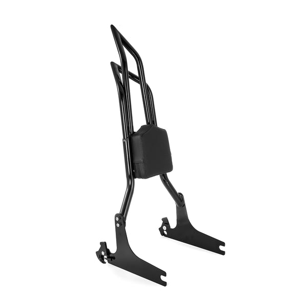 For 2006-2017 Harley Softail FLSTF/FLSTFB/FLSTSB/FXSTB/FXSTC/FXST/FXSTS Gloss Black Dual Sharp-Angle Passenger Backrest Sissy Bar