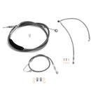 Extended Length ABS Upper and Lower Hydraulic Front Brake Line, Clutch Cable Kit for 2015 - 2017 Harley Softail w/ABS Models (for 12" - 14" Handlebar) - Mofun - 90109034