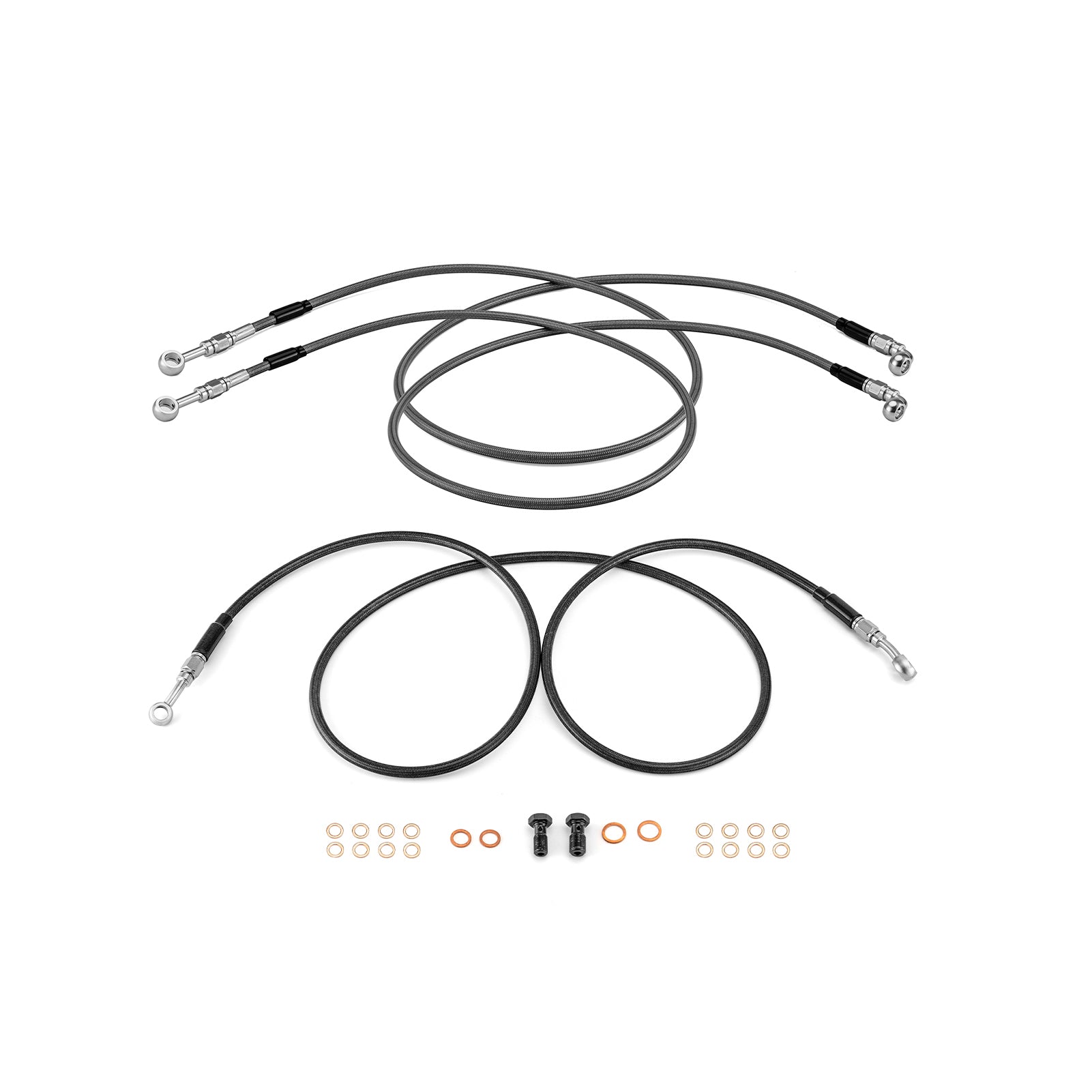 Black Hydraulic ABS Front Brake Line Kit for 2014 - 2024 Harley Touring (for 16