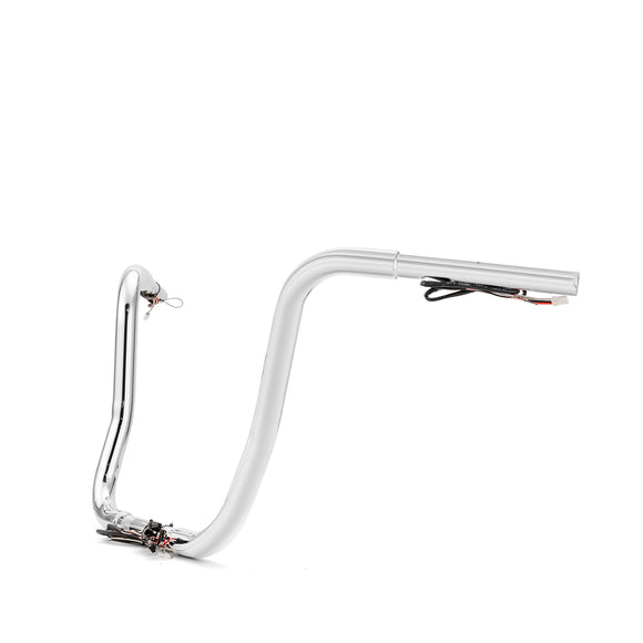 Chrome 14" Rise Pre - Wired Handlebar for 2011 - 2024 Harley Softails & 2015 - Later Harley Touring Road King - Mofun - 90101661