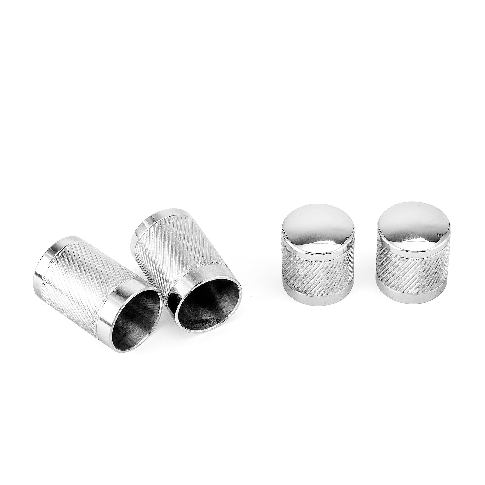 1994-2024 Harley Touring Softail Dyna Knurling of Beveled Cuts Chrome Docking Hardware Covers