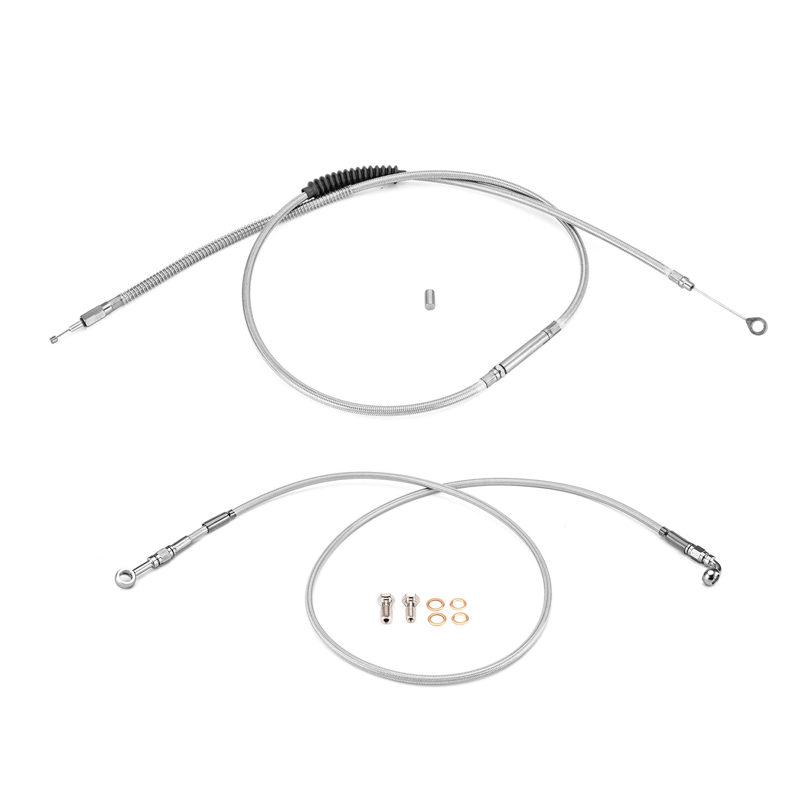 Non - ABS Hydraulic Front Brake Line, Clutch Cable Kit for Harley Sportster 883 Iron/Custom XL (for 10