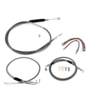 For Harley Sportster XL883L/XL883N/XL1200 Non-ABS Models Extended Length Throttle and Idle Cable, Non-ABS Hydraulic Front Brake Line and Clutch Cable Kit (for 16"-18" Handlebar (Non-ABS))-7