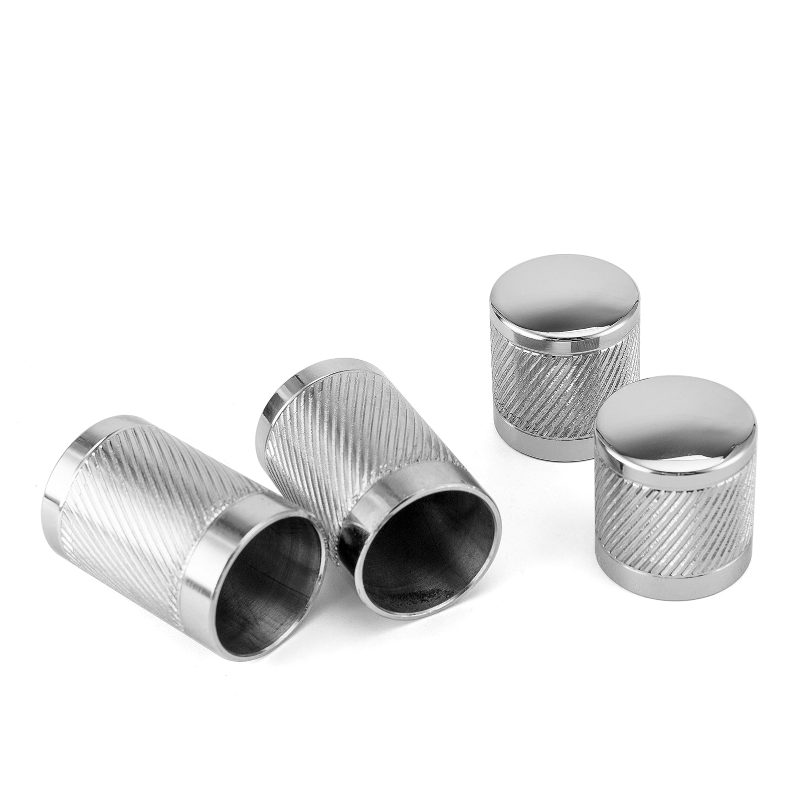 1994-2024 Harley Touring Softail Dyna Knurling of Beveled Cuts Chrome Docking Hardware Covers