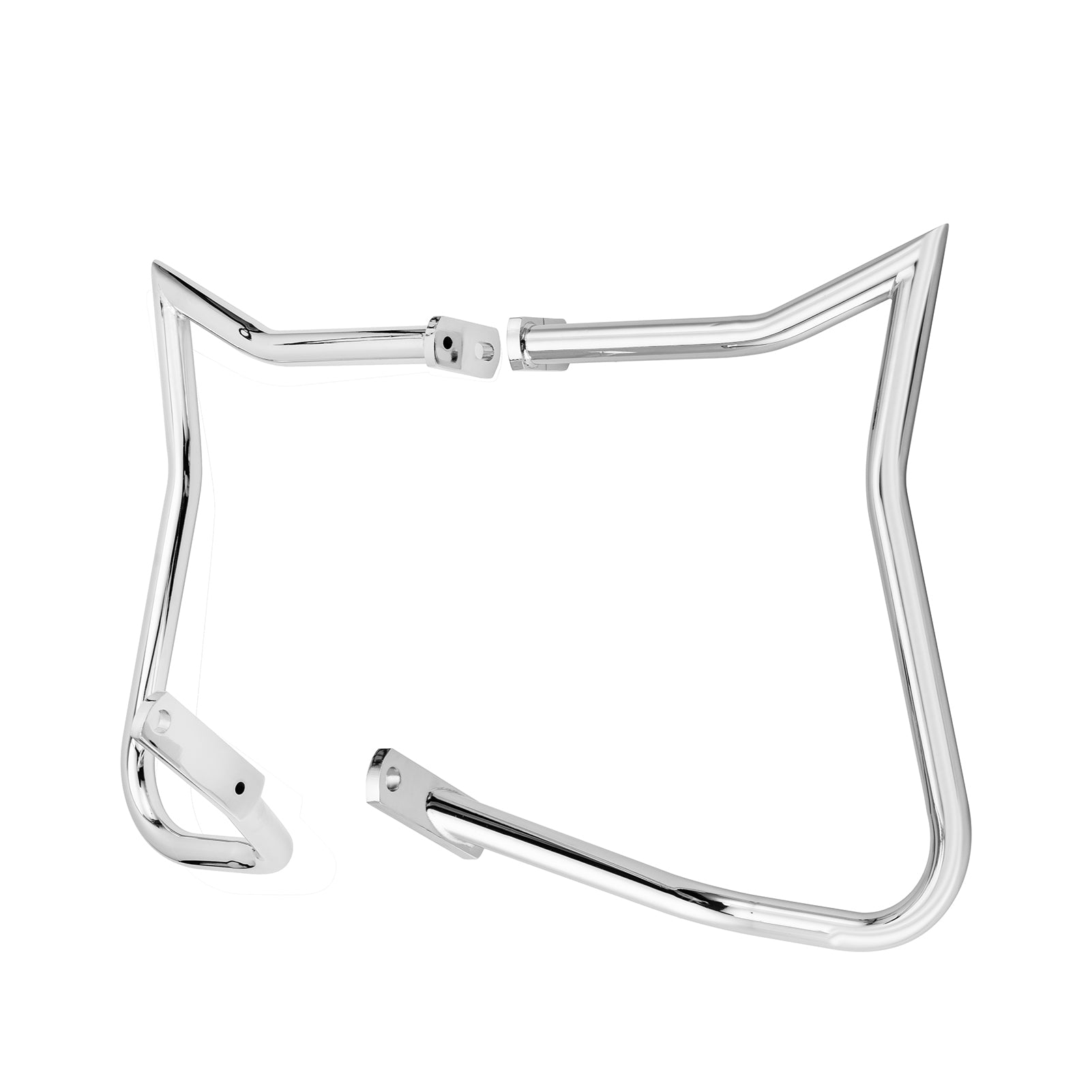 Chrome SaddleBag Rear Engine Guard Crash Bar Fits 2005-2017 Harley Davidson Softail Deluxe FLSTN