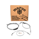 Extended Length Non - ABS Hydraulic Front Brake Line, Clutch Cable, Throttle and Idle Cable Kit for Harley Softail Fat Boy/Deluxe/Rocker On 12" - 14" Handlebar - Mofun - 90109221