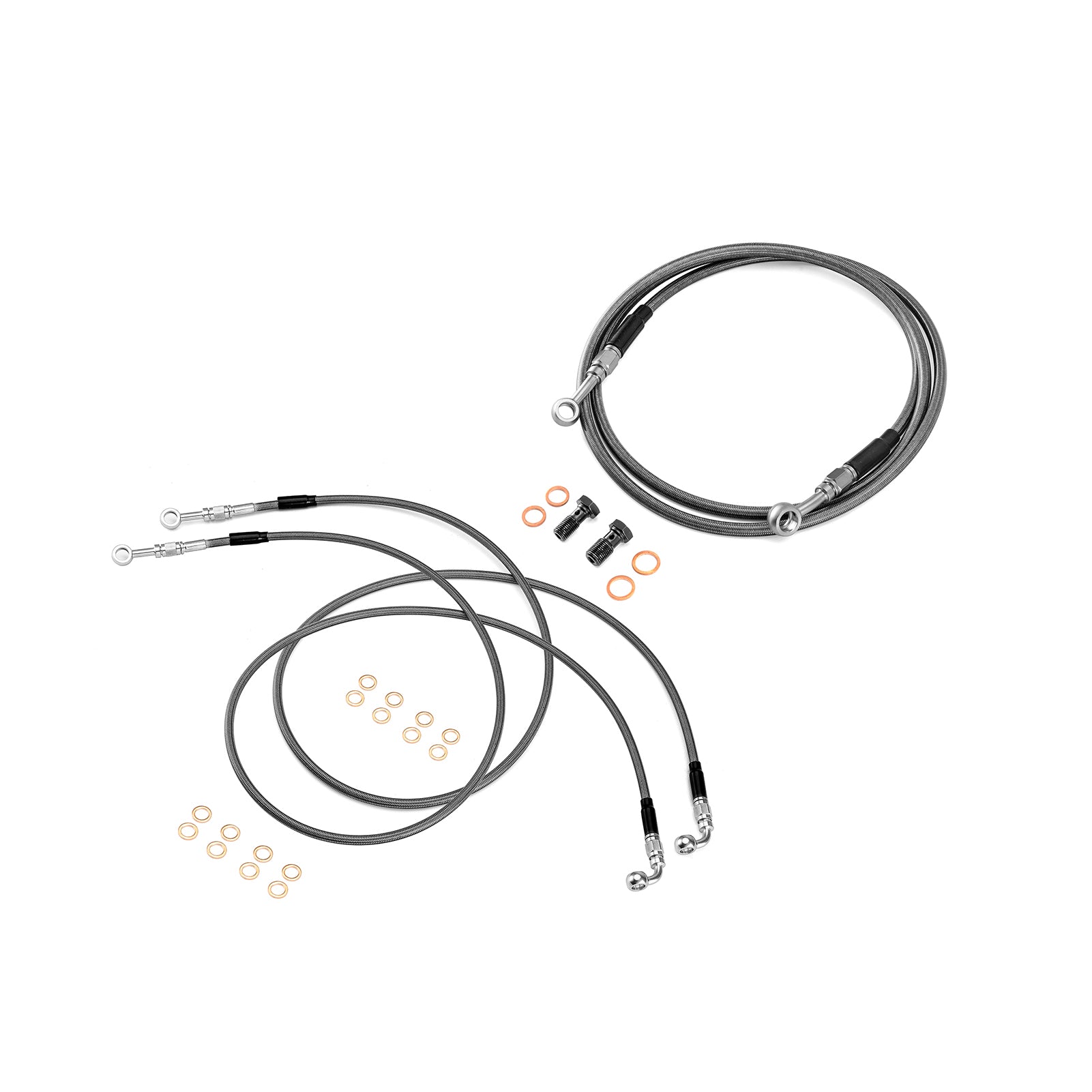 Black Hydraulic ABS Front Brake Line Kit for 2014 - 2024 Harley Touring (for 16