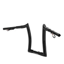 Gloss Black 12" Rise Pre - Wired Plug & Play Horn Style Ape Bar Handlebar for 2011 - 2024 Harley Softails & 2015 - Later Harley Touring Road King - Mofun - 90101652