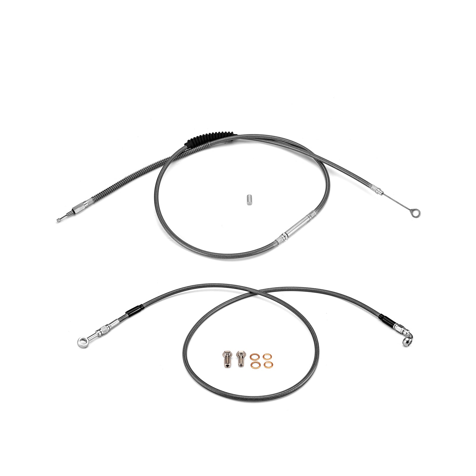 Extended Length Non - ABS Hydraulic Front Brake Line, Clutch Cable Kit for 1995 - 2003 Harley Sportster w/Non - ABS (for 12