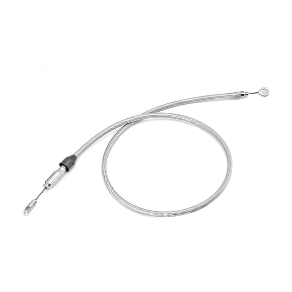52" Extended Length Quick Connect Braided Stainless Steel Upper Clutch Cable for 2021 - 2023 Harley Touring Models - Mofun - 90112104